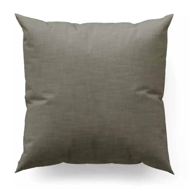 Poszewka szyta IVANA ciemnobeżowa z tkaniny o naturalnym charakterze z lnianym splotem