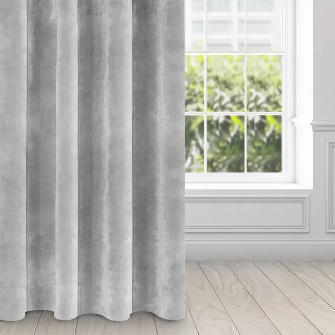 Zasłona stalowa z ekskluzywnego aksamitnego welwetu 290 g/m2 140x250 cm 10 szt. przelotek - RIA - Diva Line