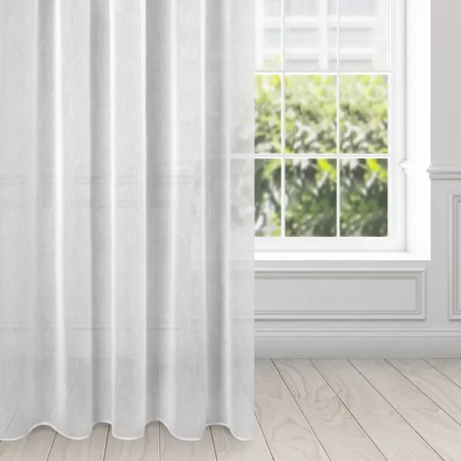 Firana biała o strukturze drobnego deszczyku 140x270 cm taśma SONIA