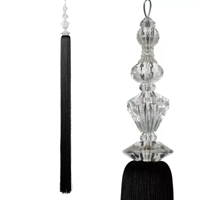 Dekoracyjny długi chwost POLA upinacz z kryształowym koralikiem