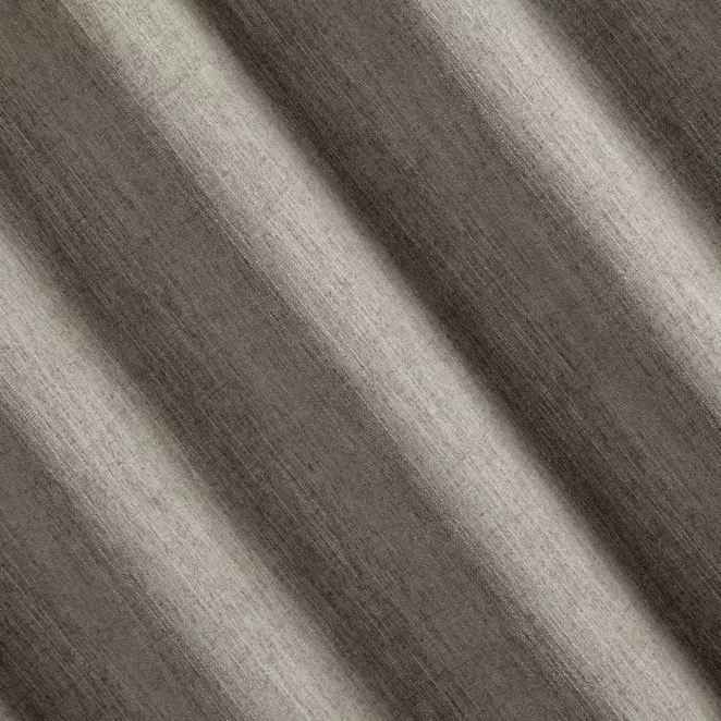 R225/13 Zasłona szyta na taśmie 5 cm jasnobrązowa z tkaniny o naturalnym splocie z efektem melanżu