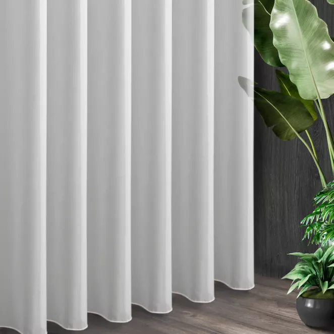 Tkanina firanowa lekki woal o niestandardowej wysokości 370 cm zakończona obciążnikiem