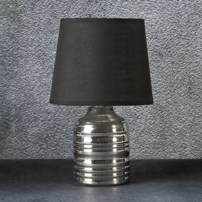 Lampka ceramiczna dekoracyjna AMELA zdobiona wytłaczanym wzorem