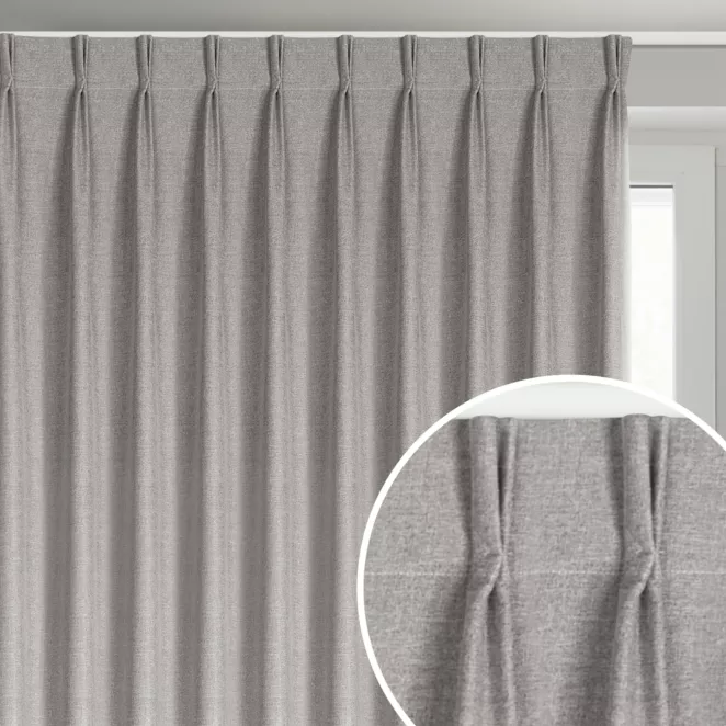 Zasłona ciemnobeżowa z 100% zaciemniającej tkaniny typu blackout 125x270 cm (wymiar podany na gotowo) system flex - NELISA