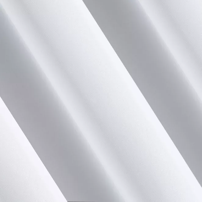 L75/5 Firana szyta na taśmie 5 cm NIAGARA biała z miękkiej, matowej żorżety, wykończona obciążnikiem