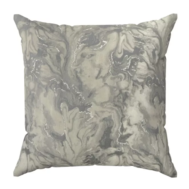 Poszewka szyta AMARELL stalowa z marmurkowym wzorem przetykanym błyszczącą nicią
