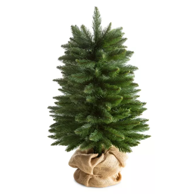 Drzewko choinkowe SLIM z podstawa owiniętą workiem jutowym