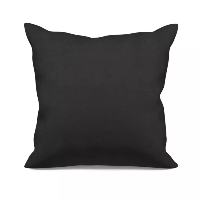 Poszewka szyta czarna z gładkiej tkaniny typu dimout
