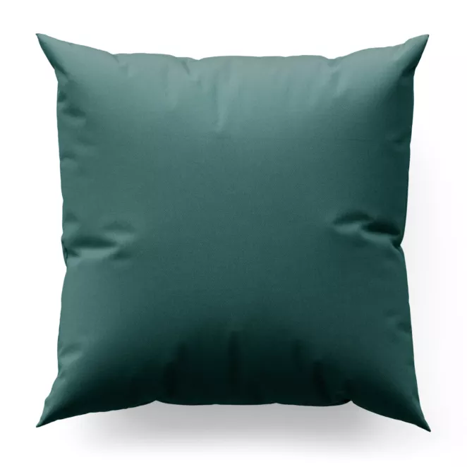 Poszewka szyta jasnoturkusowa z gładkiej tkaniny zaciemniającej typu dimout wykończona obciążnikiem