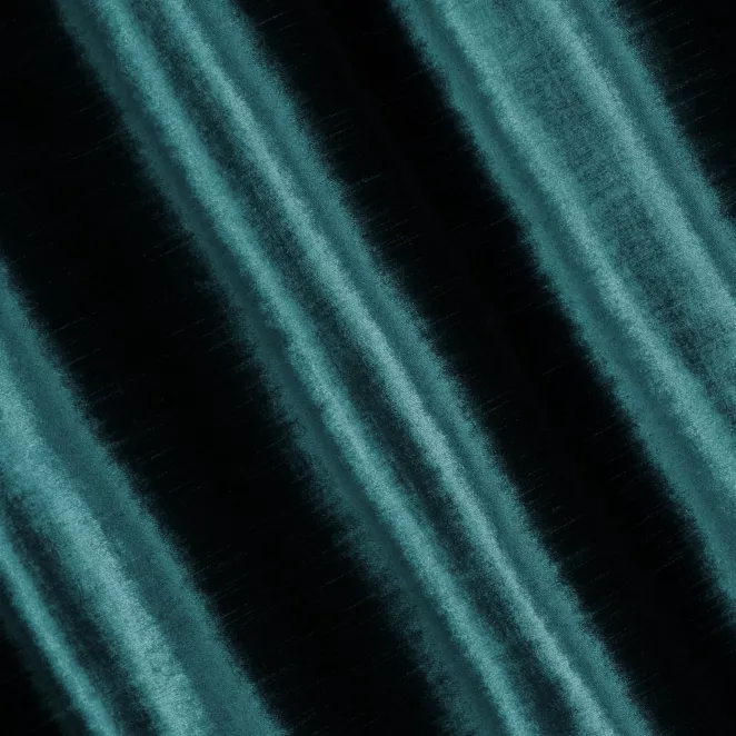 M220/8 Zasłona szyta na taśmie 5 cm SAFARI 1 ciemnoturkusowa z miękkiej welwetowej tkaniny z połyskiem i poziomym prążkiem