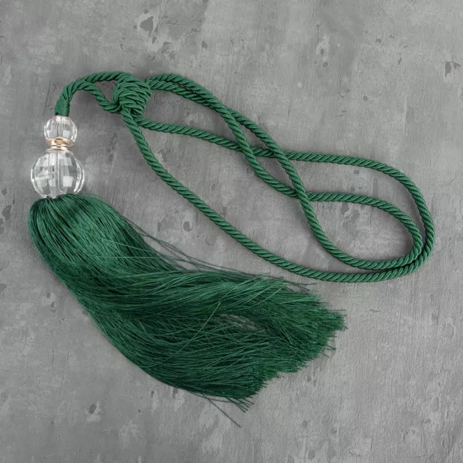 Dekoracyjny sznur do zasłon IZA upinacz z chwostem z kryształem