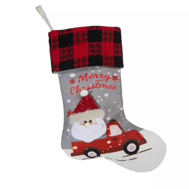 Skarpeta świąteczna SANTA z trójwymiarową aplikacją z Mikołajem