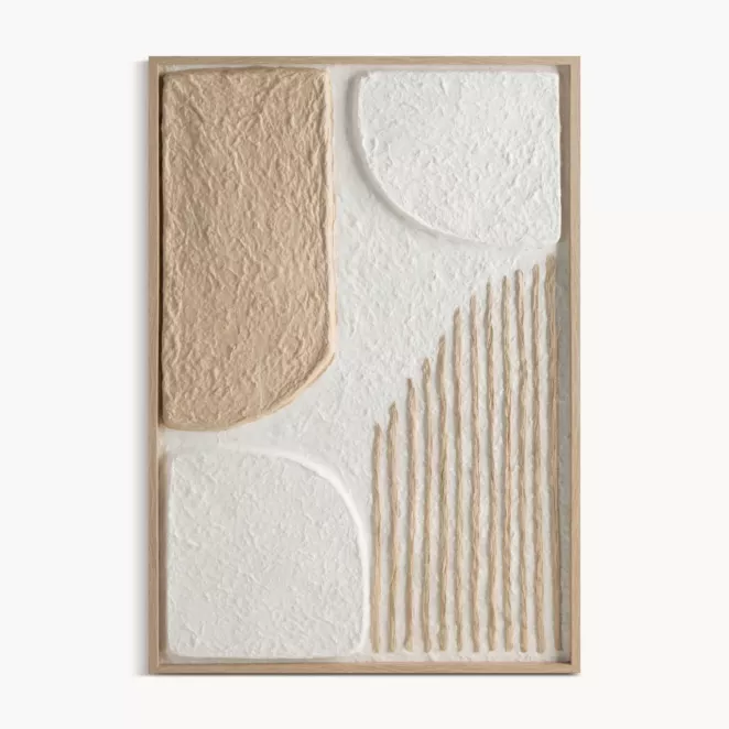 Obraz z wyraźną strukturą w stylu boho oprawiony w ramę