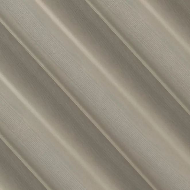 L133/4 Firana szyta na taśmie 5 cm beżowa z delikatnie połyskującej tkaniny typu PERU z efektem opalizującym, wykończona obciążnikiem