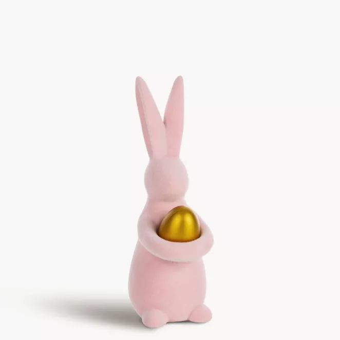 Wielkanocna figurka w kształcie zajączka o strukturalnym meszkowym wykończeniu