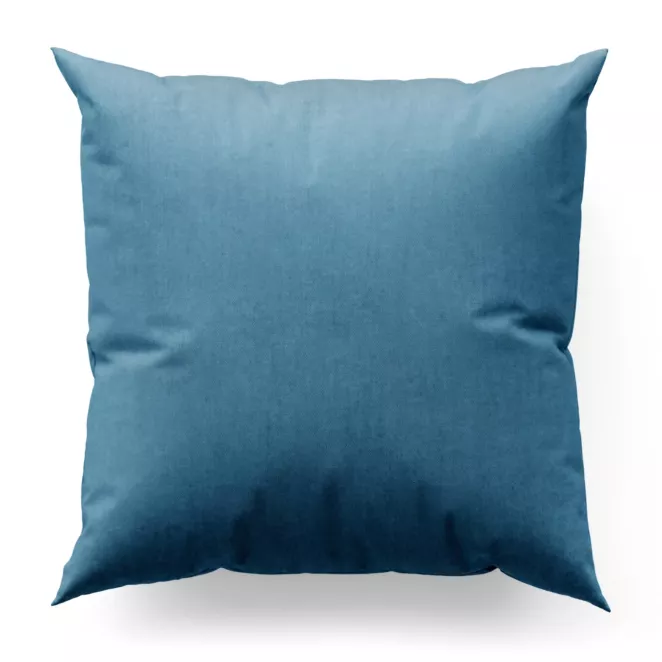 Poszewka szyta SAFARI niebieska z miękkiej welwetowej tkaniny z połyskiem