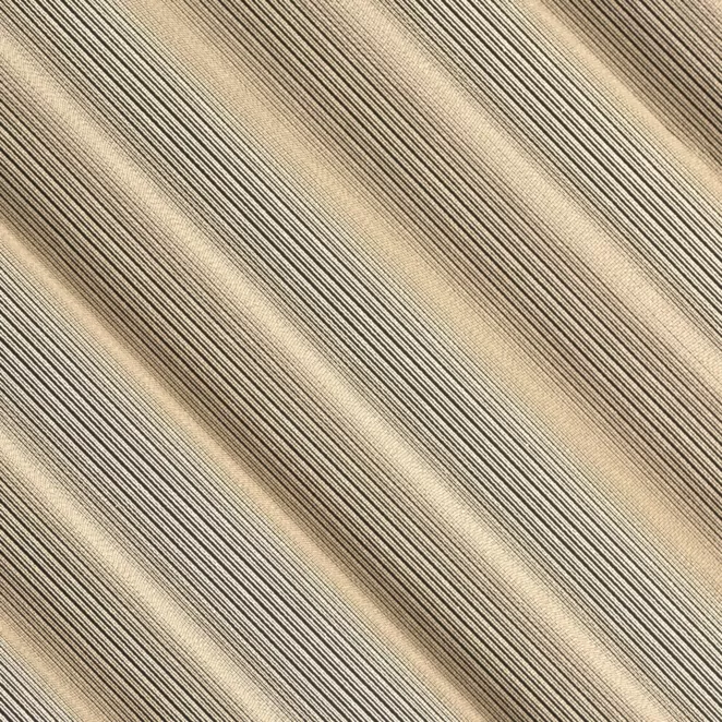 E33/10 Firana szyta na taśmie 5 cm ciemnokremowa z drobnej siatki w pionowe prążki, wykończona obciążnikiem