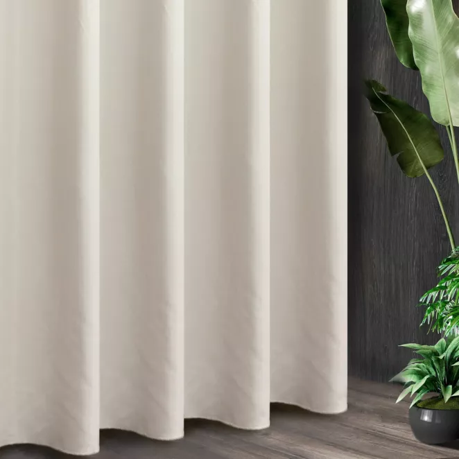 Tkanina zasłonowa z ozdobnym splotem i dodatkiem błyszczącej nici