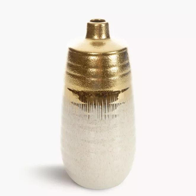 Wazon ceramiczny MAX 1 łączący fakturę granitu z lśniącą powierzchnią