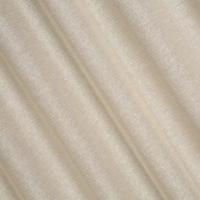 R123/5 Zasłona szyta na taśmie 5 cm ADISA jasnobeżowa o luźnym lnianym splocie z błyszczącą nicią