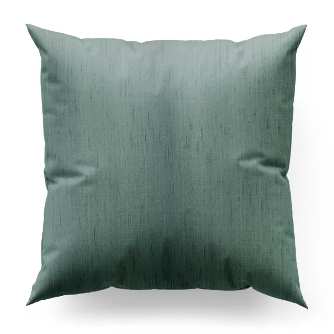 Poszewka szyta miętowa z miękkiej, matowej tkaniny w stylu eko o naturalnym splocie