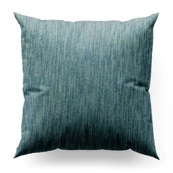 Poszewka szyta ELLEN turkusowa z grubotkanej tkaniny z efektem dwukolorowej nici i lekkim połyskiem Italissima Eva Minge