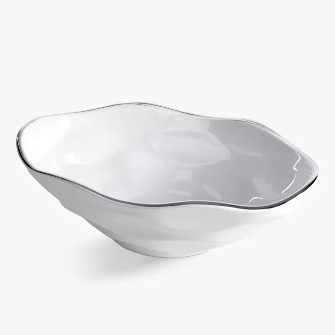 Misa dekoracyjna biało, srebrna 30x19x9 cm BONI