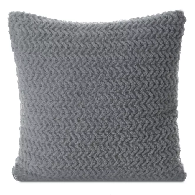 Poszewka na poduszkę 45x45 cm srebrna z miękkiej tkaniny z dodatkiem błyszczącej nici LARIS