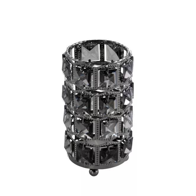 Świecznik HANA 3 z metalu szkła i kryształków w stylu glamour