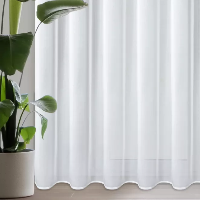 Firana z subtelnym wzorem delikatnej kratki 350x270 cm przelotka TINA