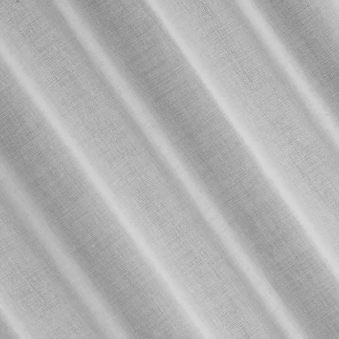 M196/2 Firana szyta na taśmie 5 cm biała z cienkiej matowej etaminy, wykończona obciążnikiem