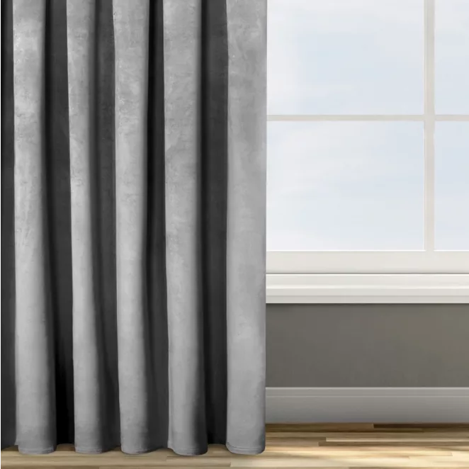 Zasłona welwetowa stalowa 140x270 cm taśma - ROSA - Design 91