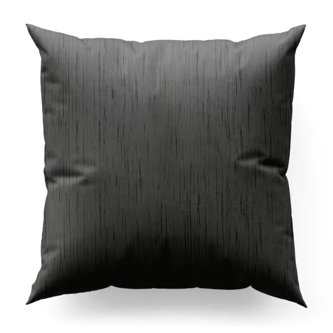 Poszewka szyta popielata z tkaniny welwetowej w pionowe prążki, wykończona obciążnikiem