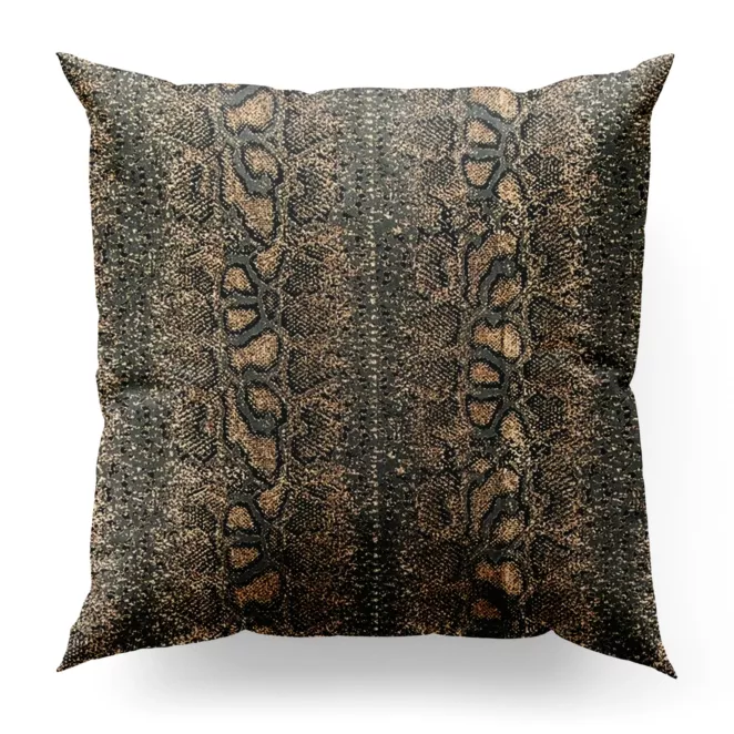 Poszewka szyta GISELL stalowo złota z eleganckiej tkaniny w nowoczesny zwierzęcy wzór Italissima Eva Minge