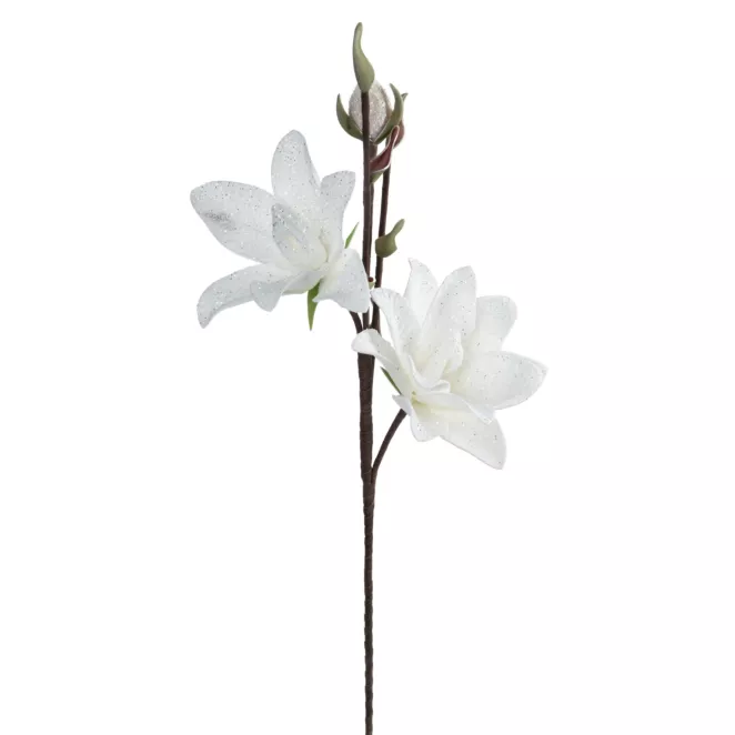 Kwiat sztuczny biały z plastycznej pianki foamiran 77 cm