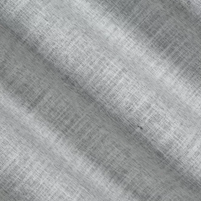 H232/4 Zasłona szyta na taśmie 5 cm srebrno popielata z tkaniny w stylu eko o naturalnym splocie, z efektem melanżu, wykończona obciążnikiem
