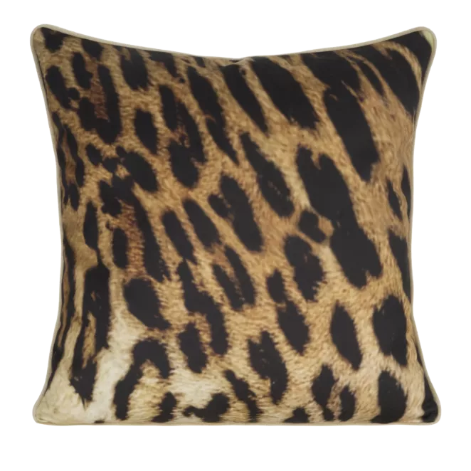 Poszewka na poduszkę 60x60 cm welwetowa czarno, brązowa z designerskim nadrukiem i wypustką na brzegach EVA 15 A Eva Minge