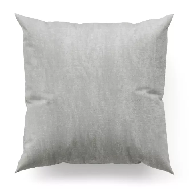 Poszewka szyta jasnobeżowa z tkaniny szenilowej z efektem przecierki