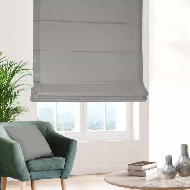 Roleta rzymska ENYA stalowa z miękkiej półmatowej tkaniny welwetowej