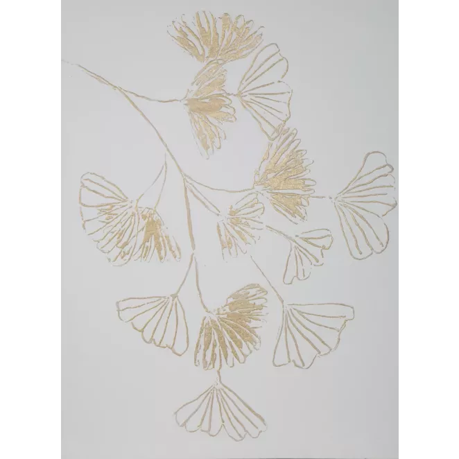 Obraz ręcznie malowany na płótnie złote liście miłorzebu