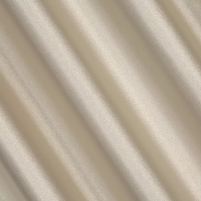 L177/1 Zasłona szyta na taśmie 5 cm beżowo złota z gładkiej tkaniny przeplatanej błyszczącą lureksową nicią