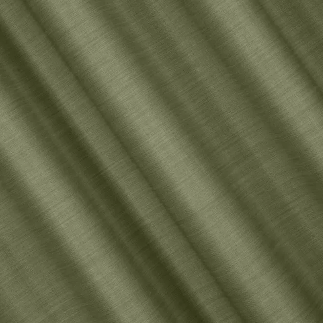 L156/13 Zasłona szyta na taśmie 5 cm oliwkowa z miękkiej tkaniny o naturalnym splocie w stylu ekologicznym