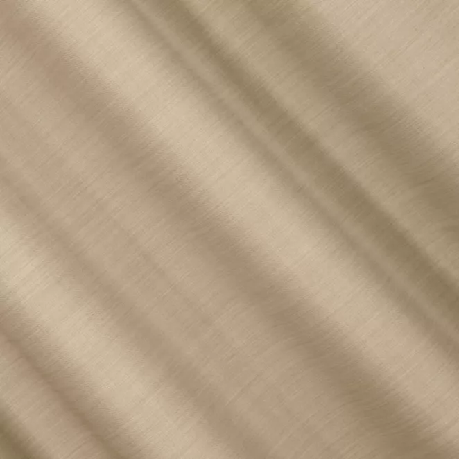 L156/7 Zasłona szyta na taśmie 5 cm ciemnokremowa z miękkiej tkaniny o naturalnym splocie w stylu ekologicznym