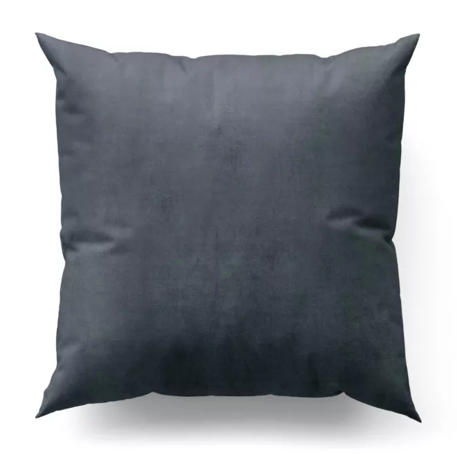 Poszewka szyta ENYA popielata z miękkiej półmatowej tkaniny welwetowej