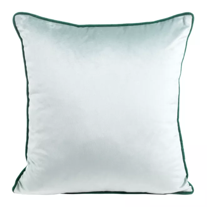 Poszewka na poduszkę 40x40 cm welwetowa kolor morsko, ciemnoturkusowy z ozdobną wypustką na brzegach MEL