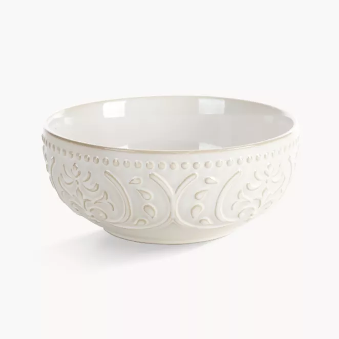 Misa ceramiczna dekoracyjna kremowa z ozdobnym wzorem 21x9 cm VENUS - kolekcja FOREST SUMMER