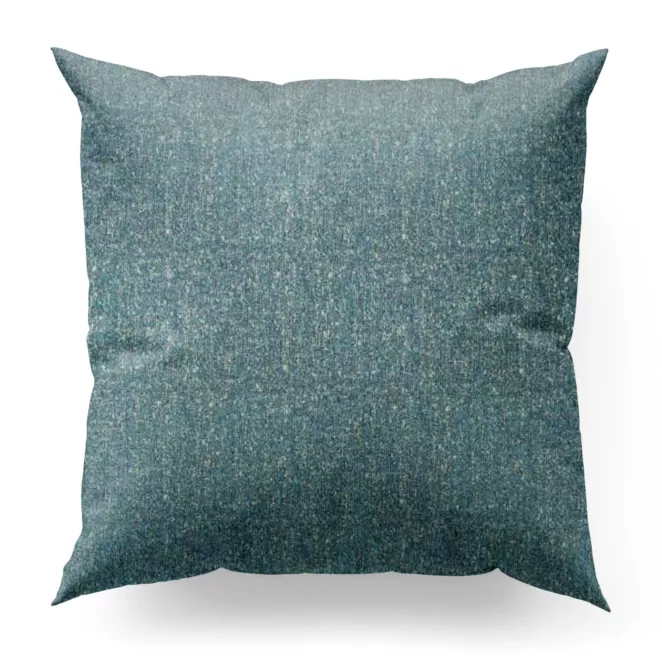 Poszewka szyta turkusowa z miękkiej tkaniny z widocznym ozdobnym splotem