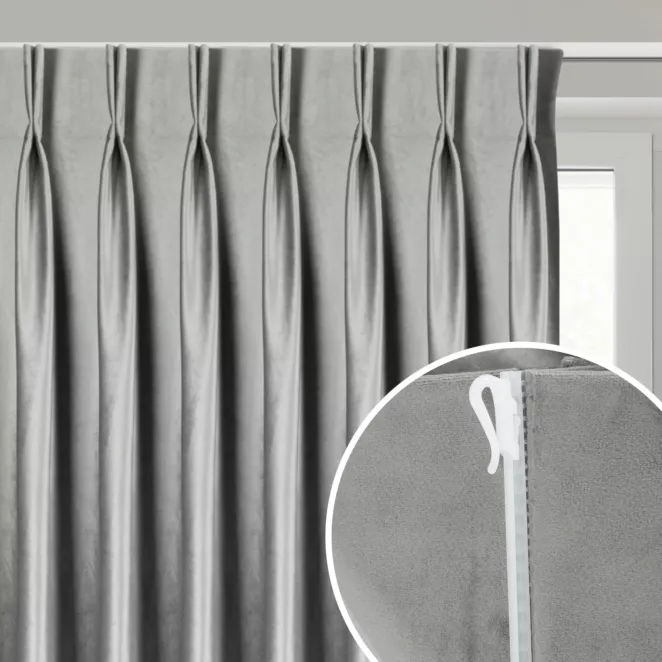 Zasłona stalowa z welwetu 200x259 cm taśma flex