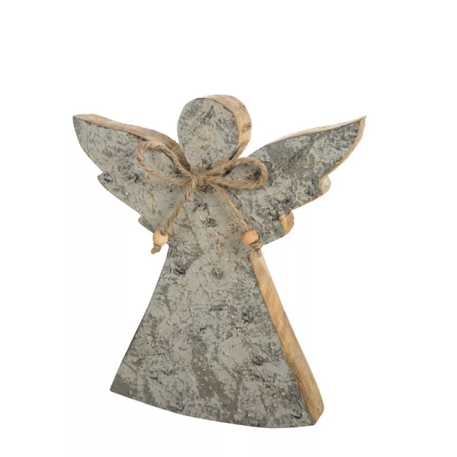 Figurka dekoracyjna  świąteczna drewniany ANIOŁEK z błyszczącymi akcentami