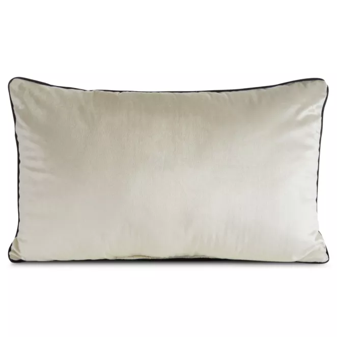 Poduszka 30 x 50 cm welwetowa beżowa z kontrastującą lamówką GAJA 3